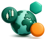 Claymorphic cluster of coins and tokens orbiting a small green globe